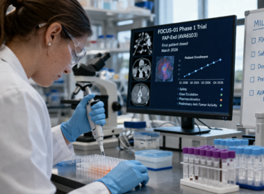 Representative image of a biotechnology laboratory and oncology drug development workflow, illustrating the Avacta Group PLC investor roadmap as markets track AVA6103, AVA6000, FOCUS-01 trial progress, and the late 2026 data readout.