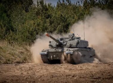 Challenger 3 main battle tank during mobility trials, United Kingdom