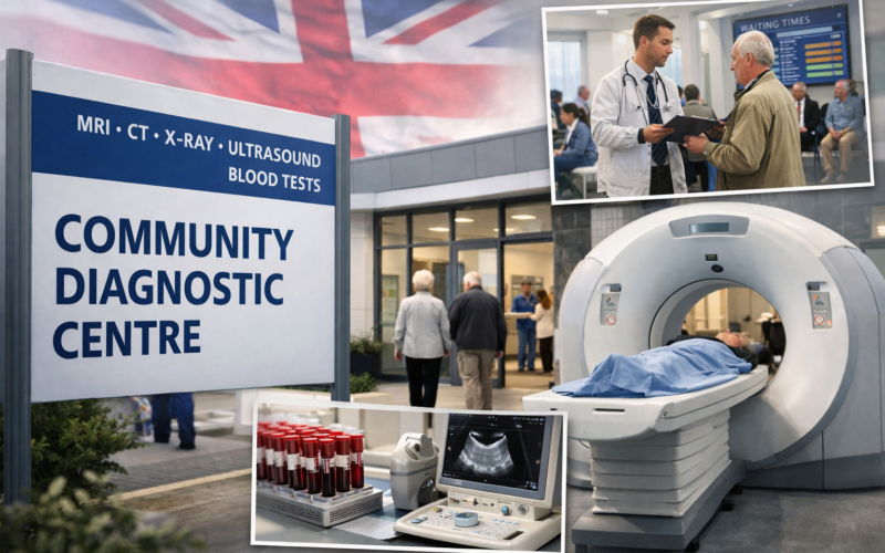 Representative image of a Community Diagnostic Centre in England, reflecting the United Kingdom’s £237 million NHS diagnostic expansion aimed at boosting testing capacity and reducing waiting times.