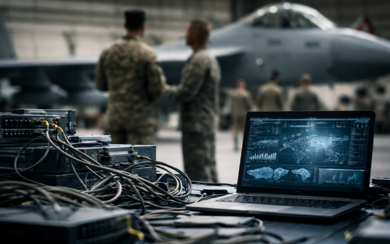 Representative image of U.S. Air Force defense data infrastructure and enterprise IT systems, illustrating how Dell Technologies’ EMC contract win could support military test data modernization.