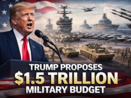 Representative image of United States President Donald Trump and military assets used to illustrate the story on the proposed $1.5 trillion fiscal 2027 United States defense budget, a plan positioned as the largest military budget in United States history.