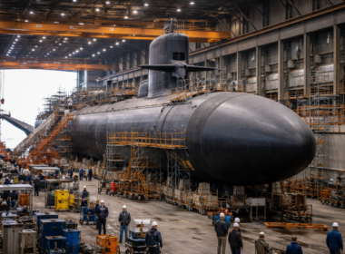 Representative image of a U.S. Navy submarine and shipyard operations, illustrating how General Dynamics Corporation’s $1.27 billion contract modification supports Virginia-class submarine work and the broader U.S. undersea industrial base.