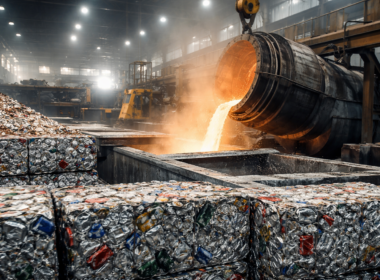 Representative image of an aluminum recycling and remelting facility in the United States, illustrating why Glencore plc’s South Carolina plant stake matters for domestic aluminum supply chains and recycled metal strategy.