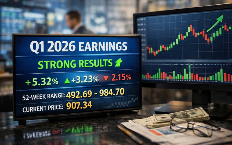 Representative image of financial market screens and trading activity for coverage of Goldman Sachs Q1 2026 earnings, record equities trading revenue, and the latest Goldman Sachs stock outlook.