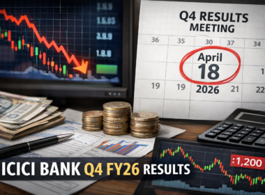 Representative image of a stock market and earnings calendar concept used to illustrate why ICICI Bank Limited’s Q4 FY26 results on April 18, 2026 could decide whether the recent share price dip becomes a buying opportunity or a deeper value trap.