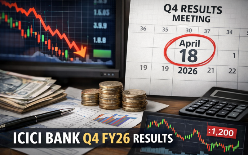 Representative image of a stock market and earnings calendar concept used to illustrate why ICICI Bank Limited’s Q4 FY26 results on April 18, 2026 could decide whether the recent share price dip becomes a buying opportunity or a deeper value trap.