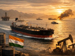 Representative image of an oil tanker and offshore energy infrastructure used for Business News Today’s report on India resuming Iranian crude oil purchases as the Strait of Hormuz crisis reshapes South Asian energy supply.