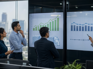 Representative image of Indian IT analysts reviewing the widening gap between record deal pipelines and slower revenue conversion as Tata Consultancy Services, Infosys, HCLTech, and Wipro face tougher FY2026 growth questions.
