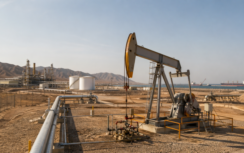 Representative image of an onshore oil and gas production site and export-linked energy infrastructure in the Middle East, reflecting why Kistos Holdings plc’s Oman acquisition and production growth strategy are drawing investor attention.