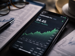 Representative image of Lemonade (NYSE: LMND) stock tracking on a mobile trading screen as investors watch the digital insurer ahead of its April 29 earnings catalyst.