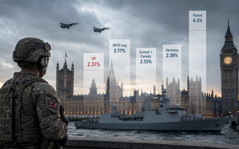 Representative image: The United Kingdom’s revised 2.31% defence spending figure has sharpened investor scrutiny on how London’s NATO commitments compare with faster-rising military budgets in Germany, Poland, the Nordics and Eastern Europe.