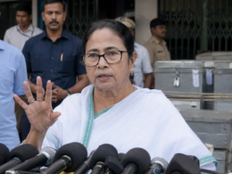 Representative image of a West Bengal election press briefing as Mamata Banerjee questions exit poll neutrality and urges Trinamool Congress workers to stay alert ahead of counting day.
