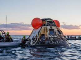 Representative image of NASA’s Orion spacecraft splashdown recovery after the Artemis II mission, as the crew returned safely following the first crewed lunar flyby since 1972.