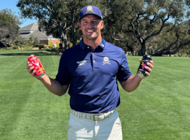 Professional golfer Bryson DeChambeau with Bucked Up Drive Hydration, one of the new functional beverage launches featuring NNB Nutrition’s GeniusPure