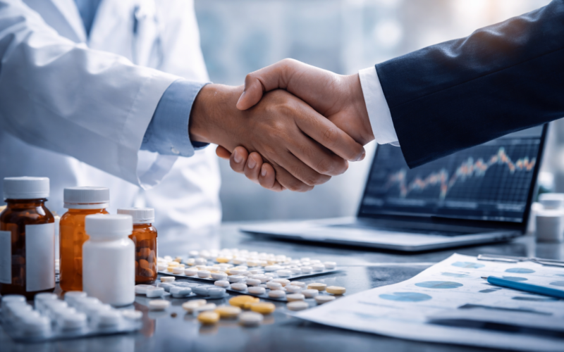 Representative image of a biotech acquisition theme as Neurocrine Biosciences moves to acquire Soleno Therapeutics in a $2.9 billion deal centered on VYKAT XR and rare disease growth.