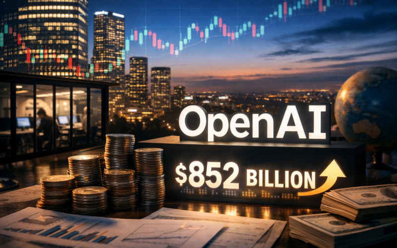 Representative image of an artificial intelligence finance and data center growth concept used with our coverage of OpenAI’s record $122 billion funding round, $852 billion valuation, and Silicon Valley’s biggest private capital raise.