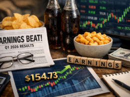 Representative image of packaged snacks, beverages, and market data used to illustrate PepsiCo, Inc. first-quarter 2026 earnings, as investors tracked stronger North America food volumes, revenue beat, and PepsiCo stock reaction.
