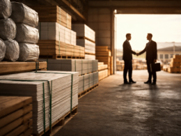 Representative image of a building products warehouse and distribution setting, illustrating the strategic backdrop to QXO’s $17 billion deal to acquire TopBuild and reshape scale in North American construction supply.