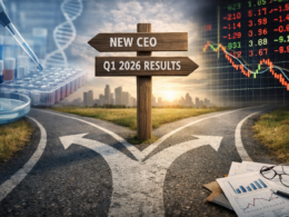Representative image of molecular diagnostics, market volatility, and leadership transition themes as Qiagen (NYSE: QGEN) approaches its new CEO appointment and Q1 2026 earnings, with investors closely watching QIAstat-Dx, QuantiFERON, and strategic review developments.