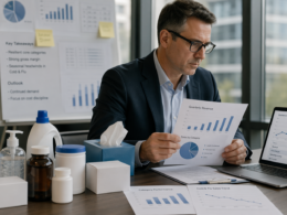 Representative image of a quarterly earnings review setup with consumer health and household products, reflecting investor focus on Reckitt Benckiser Group PLC’s Q1 2026 revenue growth, cold and flu weakness, and full-year outlook.