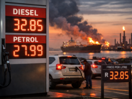 Representative image of a South African fuel station amid a record diesel price spike, illustrating the April 2026 fuel shock linked to the Strait of Hormuz closure and rising oil supply disruption fears.