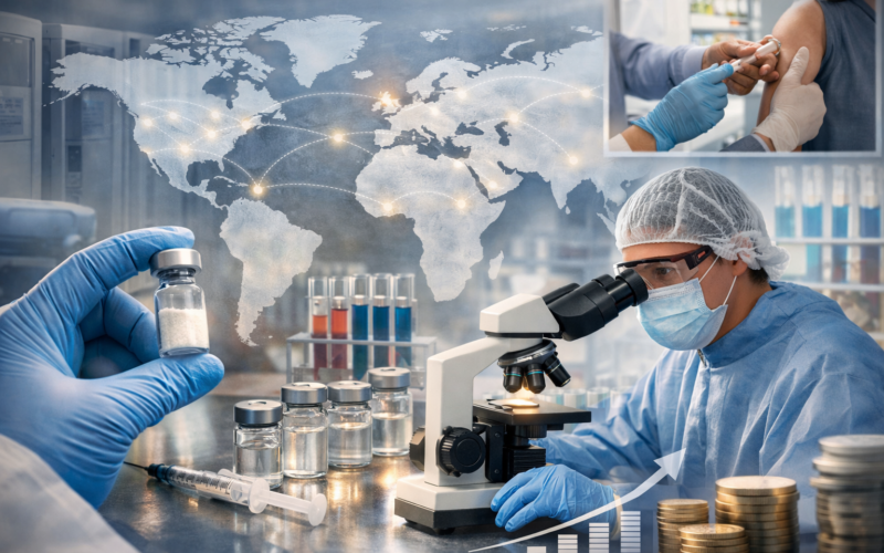 Representative image of a vaccine research and distribution setting used to illustrate the Stablepharma company profile, including its StablevaX platform, clinical pipeline, business model, and growth outlook for 2026.