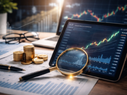Representative image of stock market analysis tools and price charts used to illustrate our Standard Bank Group (JSE: SBK) retail investor roadmap as investors track the bank’s 2026 reset, valuation, and next potential catalyst.