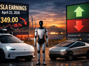 Representative image of Tesla, Inc. ahead of its 22 April 2026 earnings report, highlighting investor focus on autonomous vehicles, robotics, and Tesla stock volatility as Wall Street debates the next move in Tesla shares.