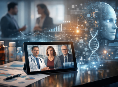 Representative image of Trinity’s AI-powered Digital Twins platform for life sciences commercial teams, illustrating how biopharma companies are using generative AI, customer simulation, and always-on analytics to sharpen market research and commercial decision-making.