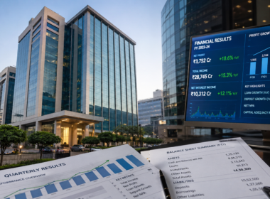Representative image of a modern Indian banking and financial results dashboard, illustrating UCO Bank’s FY2026 profit growth, stronger loan book, improved deposits and asset-quality momentum as investors assess the outlook for UCOBANK shares.