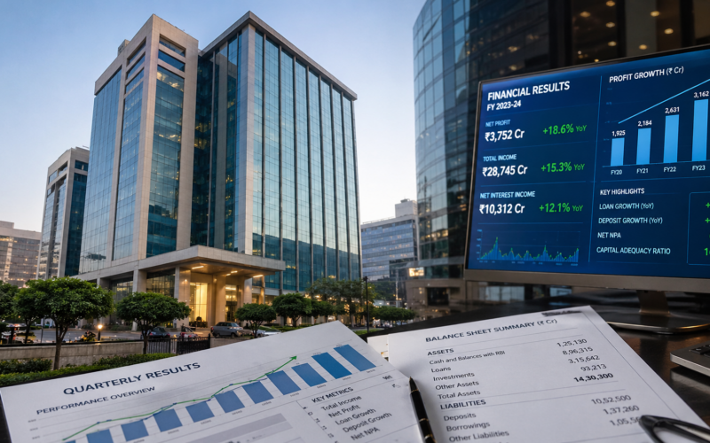 Representative image of a modern Indian banking and financial results dashboard, illustrating UCO Bank’s FY2026 profit growth, stronger loan book, improved deposits and asset-quality momentum as investors assess the outlook for UCOBANK shares.
