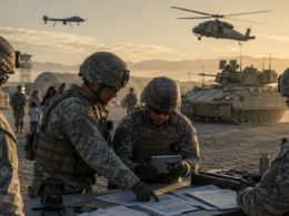 Representative image of United States Army soldiers reviewing operational plans as the service advances its Fiscal Year 2027 budget request, a $253 billion push tied to force modernisation, readiness, and family support.