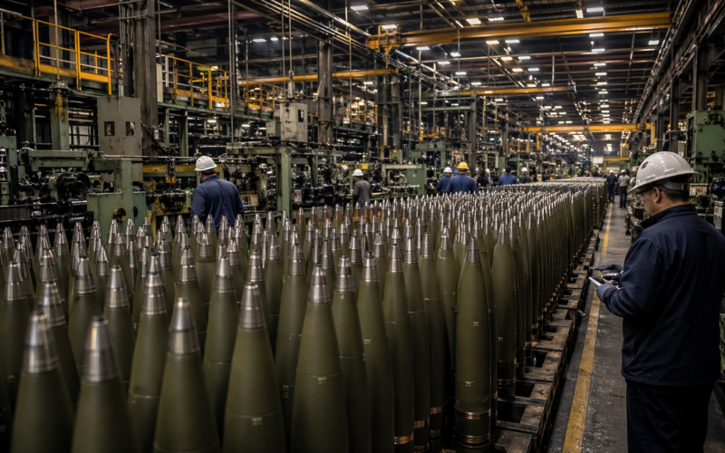 Representative image of a United States munitions production facility as Washington races to expand defence industrial capacity and artillery shell output amid rising global demand.