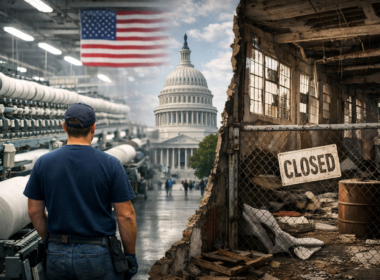 Representative image of a United States textile mill and factory closure backdrop, illustrating how the National Council of Textile Organizations said the U.S. textile industry stayed stable in 2025 despite trade disruption, tariff volatility, and more than 40 facility closures.
