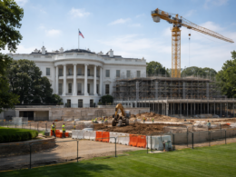 Representative image of White House construction activity as appeals court allows ballroom project work to continue for now amid an escalating legal battle over the Trump administration’s expansion plan.