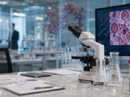 Representative image of advanced biotech research technology, highlighting how Merck & Co.’s planned Terns Pharmaceuticals acquisition could strengthen its oncology pipeline through TERN-701 and chronic myeloid leukemia drug development.