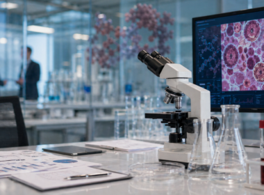 Representative image of advanced biotech research technology, highlighting how Merck & Co.’s planned Terns Pharmaceuticals acquisition could strengthen its oncology pipeline through TERN-701 and chronic myeloid leukemia drug development.