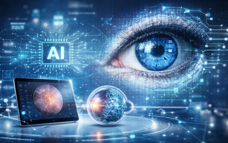 Representative image of artificial intelligence in ophthalmology, illustrating how AI is moving into focus at the ASCRS 2026 Annual Meeting as cataract and refractive surgery leaders assess its clinical, ethical, and commercial future.