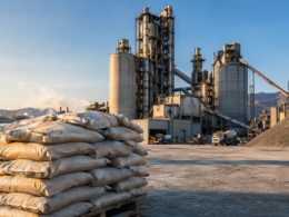 Representative image of a cement manufacturing facility and bagged cement inventory, illustrating the Steppe Cement Ltd Q1 2026 trading update as higher sales volumes, stronger pricing, and rising Kazakhstan market share put the stock in focus.