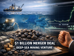 Representative image of a deep-sea mining vessel and seabed nodule recovery concept, illustrating the American Ocean Minerals Corporation and Odyssey Marine Exploration merger as investors assess the proposed $1 billion U.S.-controlled polymetallic nodule platform and the sharp surge in Odyssey Marine Exploration stock.