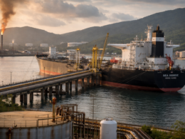 Representative image of a fuel tanker discharging in Venezuela, illustrating the story of the Cuba-rerouted vessel and the shifting regional oil supply route between Cuba and Venezuela.