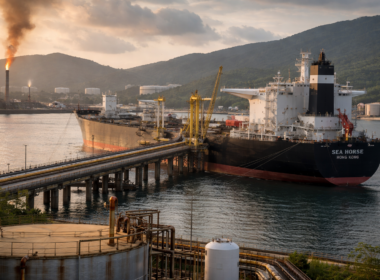 Representative image of a fuel tanker discharging in Venezuela, illustrating the story of the Cuba-rerouted vessel and the shifting regional oil supply route between Cuba and Venezuela.