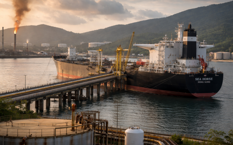 Representative image of a fuel tanker discharging in Venezuela, illustrating the story of the Cuba-rerouted vessel and the shifting regional oil supply route between Cuba and Venezuela.
