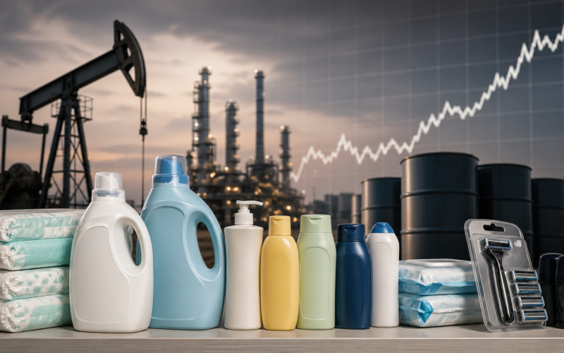 Representative image of household consumer goods facing rising oil-linked input costs as The Procter & Gamble Company warns of a potential $1 billion profit hit from crude price pressure tied to Middle East conflict.