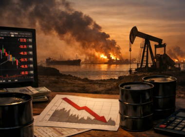 Representative image of oil market volatility as Brent crude and United States West Texas Intermediate posted their steepest weekly losses in years amid United States-Iran ceasefire uncertainty, Strait of Hormuz shipping risks, and Gulf energy infrastructure disruption.