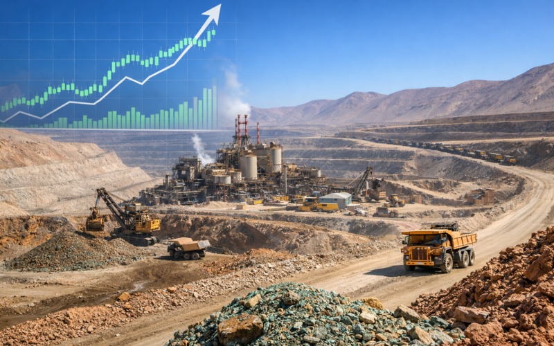 Representative image of a large-scale copper mining operation in Chile, reflecting investor focus on Antofagasta PLC shares, Q1 2026 production stability, and the Centinela Second Concentrator growth story.