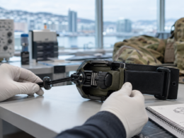 Representative image of a next-generation battlefield tourniquet prototype being tested in a medtech laboratory, highlighting how Aristeia AS and NATO trauma procurement trends could reshape the global tactical medical devices market.