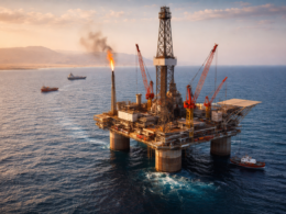 Representative image of an offshore gas platform in the Eastern Mediterranean, illustrating Eni S.p.A.’s 2 Tcf gas discovery offshore Egypt and the fast-track development potential near existing Temsah infrastructure.