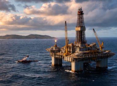 Representative image of an offshore oil platform in the Falkland Islands region, illustrating how Rockhopper Exploration plc’s Sea Lion reserves upgrade is reshaping the Sea Lion oil project investment story.