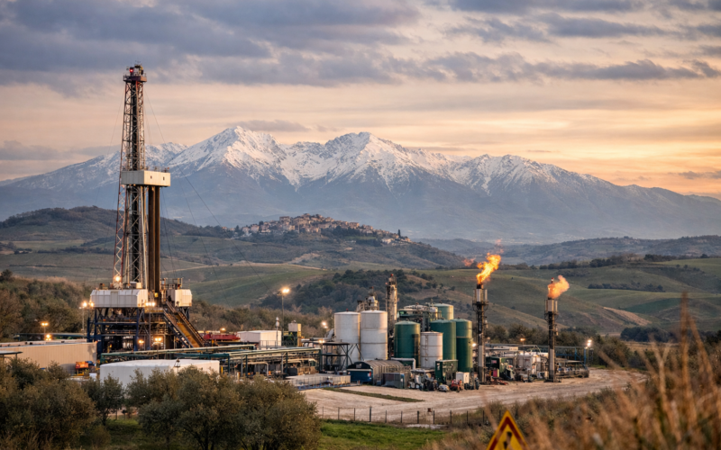 Representative image of an onshore gas development site in Italy, illustrating the Colle Santo gas field story as Beacon Energy (AIM: BCE) relaunches with an Italian gas asset, regulatory momentum, and a potential Final Investment Decision in sight.